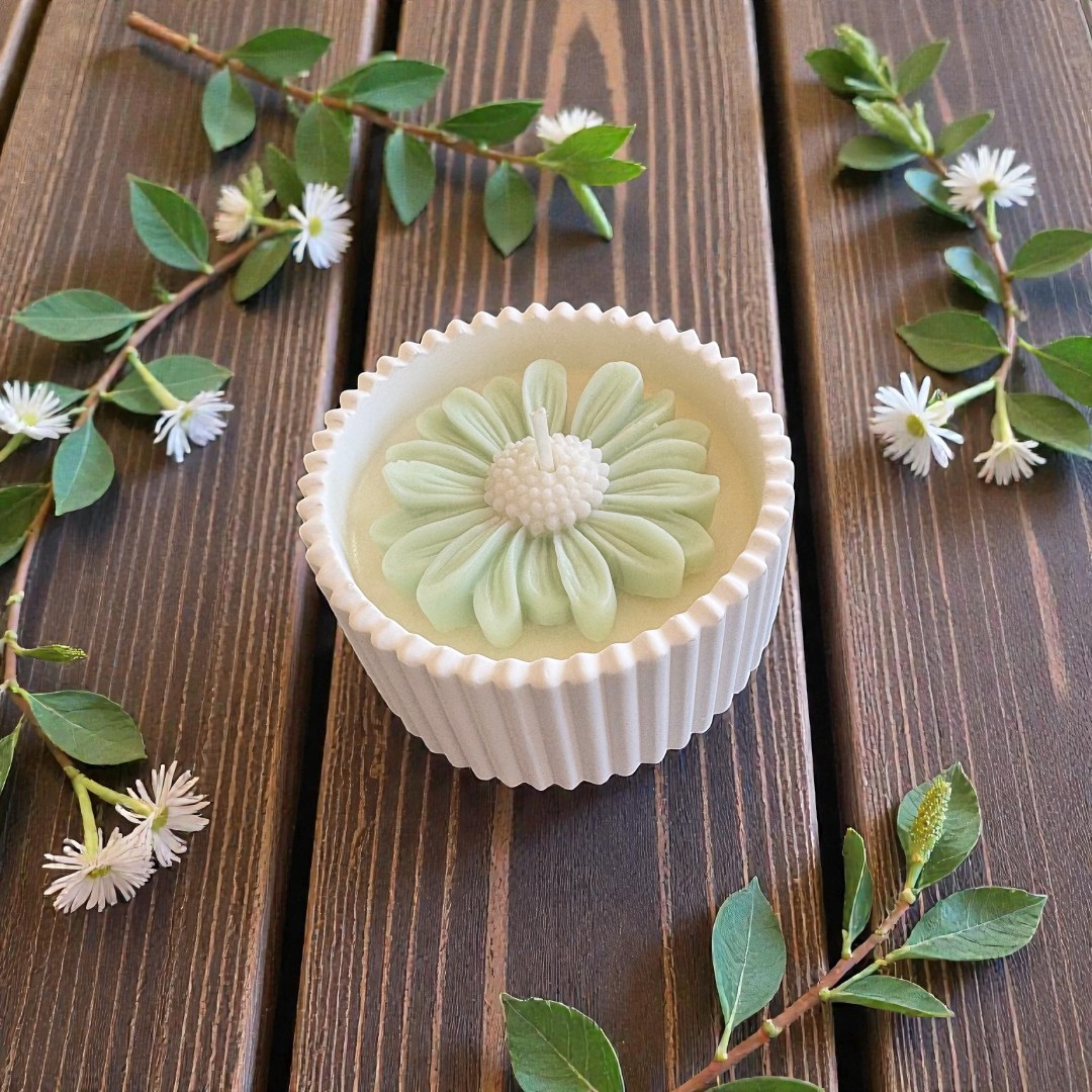 Petite floral bowl candle